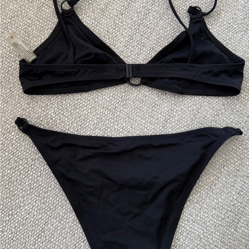 Solid & Striped Black Bikini Set, Size Small - image 2